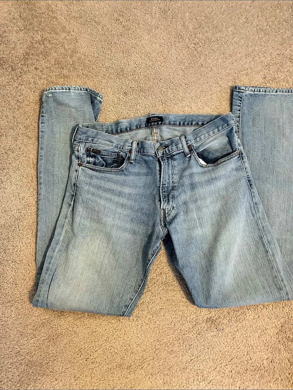 Polo Ralph Lauren Varick Slim Straight Jeans Waist 34 Blue